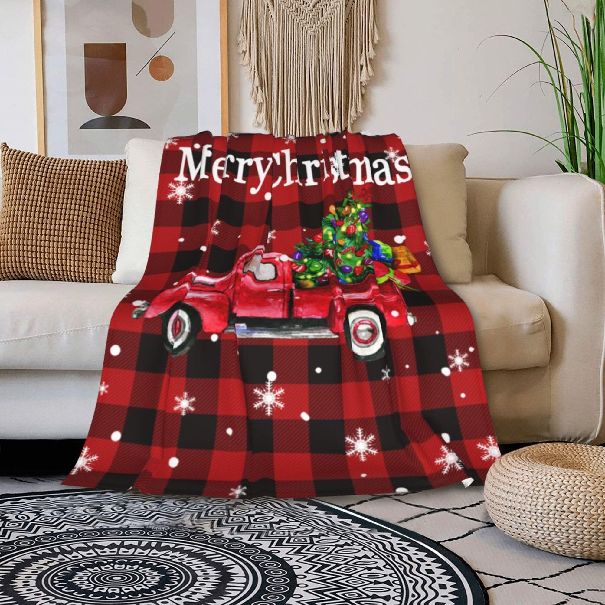 Merry Christmas Throw Blanket, Lightweight Soft