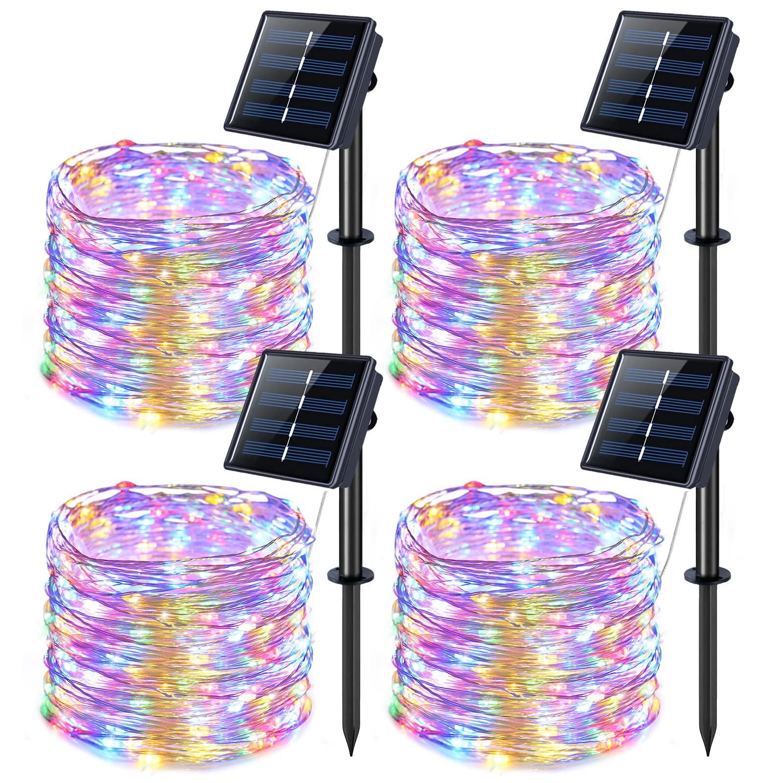 Photo 1 of **MISSING 2**
JMEXSUSS 4 Pack 100 LED Solar Christmas Lights, 33ft Solar String Lights Outdoor Waterproof, 8 Modes Multicolor Solar Fairy Lights for Garden Yard Tree Christmas Decorations