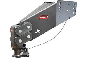 GEN-Y Hitch Fifth Wheel to Gooseneck SnapLatch Coupler - 1,500 LBS - 4,500 LBS Pin Weight Range - 30K LBS Towing Capacity - Compatable with 2 5/16" Gooseneck Ball - Silver