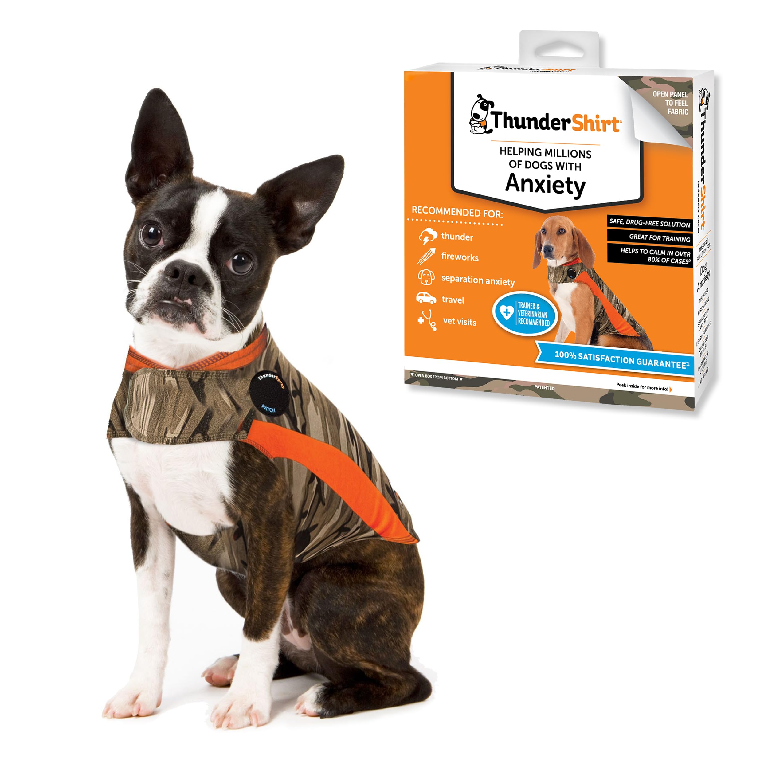 ThunderShirt for Dogs, X Small, Camo Polo - Dog Anxiety Vest
