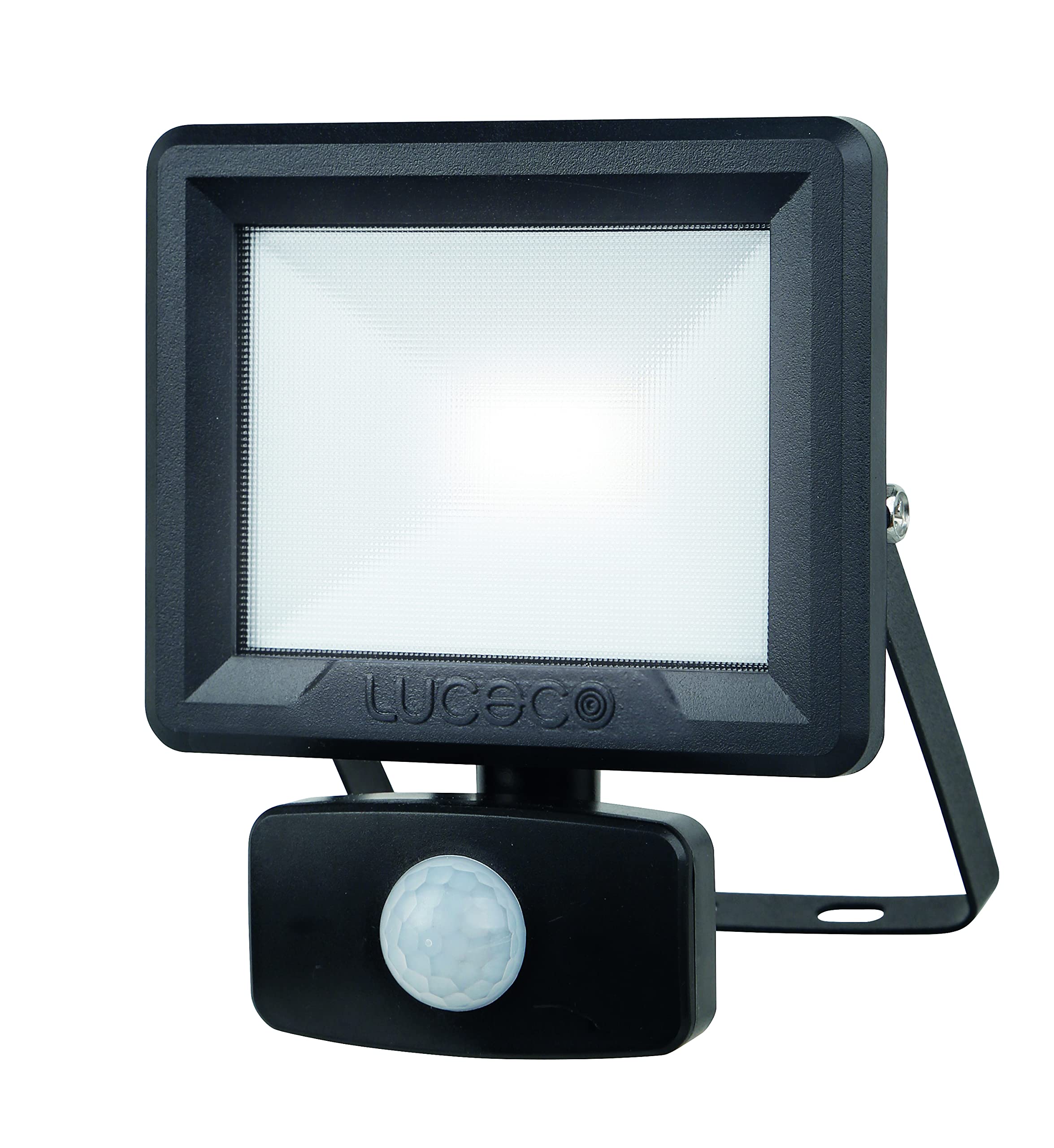 Luceco LED Eco Slimline Floodlight with PIR Sensor, 20 Watts, Black