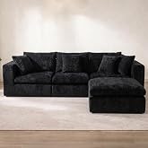 Oversized Modular Sectional Sofa, Cloud Couch, Boneless Sofa | Deep-Seat - Removable and Washable Covers - Sectional Couches for the Living Room / Apartment / Family Lounge