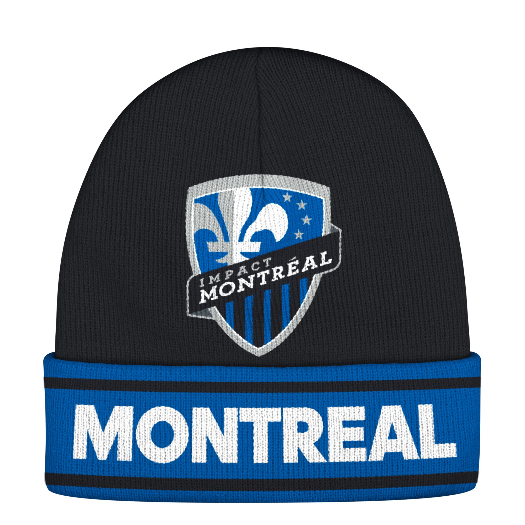 adidas MLS Montreal Impact Adult Men Jacquard Logo Cuffed Knit, One Size, Black