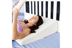 SILVERBACK WEDGE PILLOW 7.5" Wedge Pillow For Acid Reflux - Dr. Recommended Height, Luxurious 2" Memory Foam Pillow Wedge For Sleeping, GERD, Post Surgery, Heartburn, and Snoring - Washable Bamboo Cover (25"W x 26"L x 7.5"H)