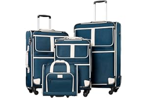 Coolife Luggage 4 Piece Set Suitcase Expandable TSA lock spinner softshell