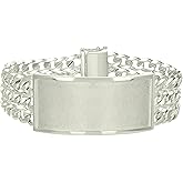 Jewels By Lux Sterling Silver Mens Cuban Link ID Bracelet Size 8 In