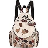 Qalmea Small Backpack Purses for Women Cute and Quirky Boho Crossbody Bag Four Chicks Embroidery Backpack