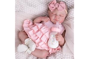Aori Reborn Baby Dolls Girl 20'' Realistic Sleeping Newborn - Lifelike Poseable Vinyl Baby Doll with Feeding & Outfit Set - Weighted Body for Cuddling, Gift for Collectors & Kids 3+