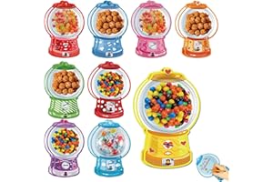 Valentine's Candy Cards Gift Set | 36/18 Pcs with Plastic Domes,Bubble Gum Machine Valentine Exchange Cards,DIY Treat Holders
