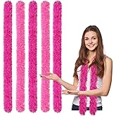FeelfunFeather 5pcs Feather Boa - Pink Mix Artificial Fluffy Boas Bulk 5 Ft for Wedding Birthday Tea Party Christmas Costume Decor(Fuchsia,Pink)