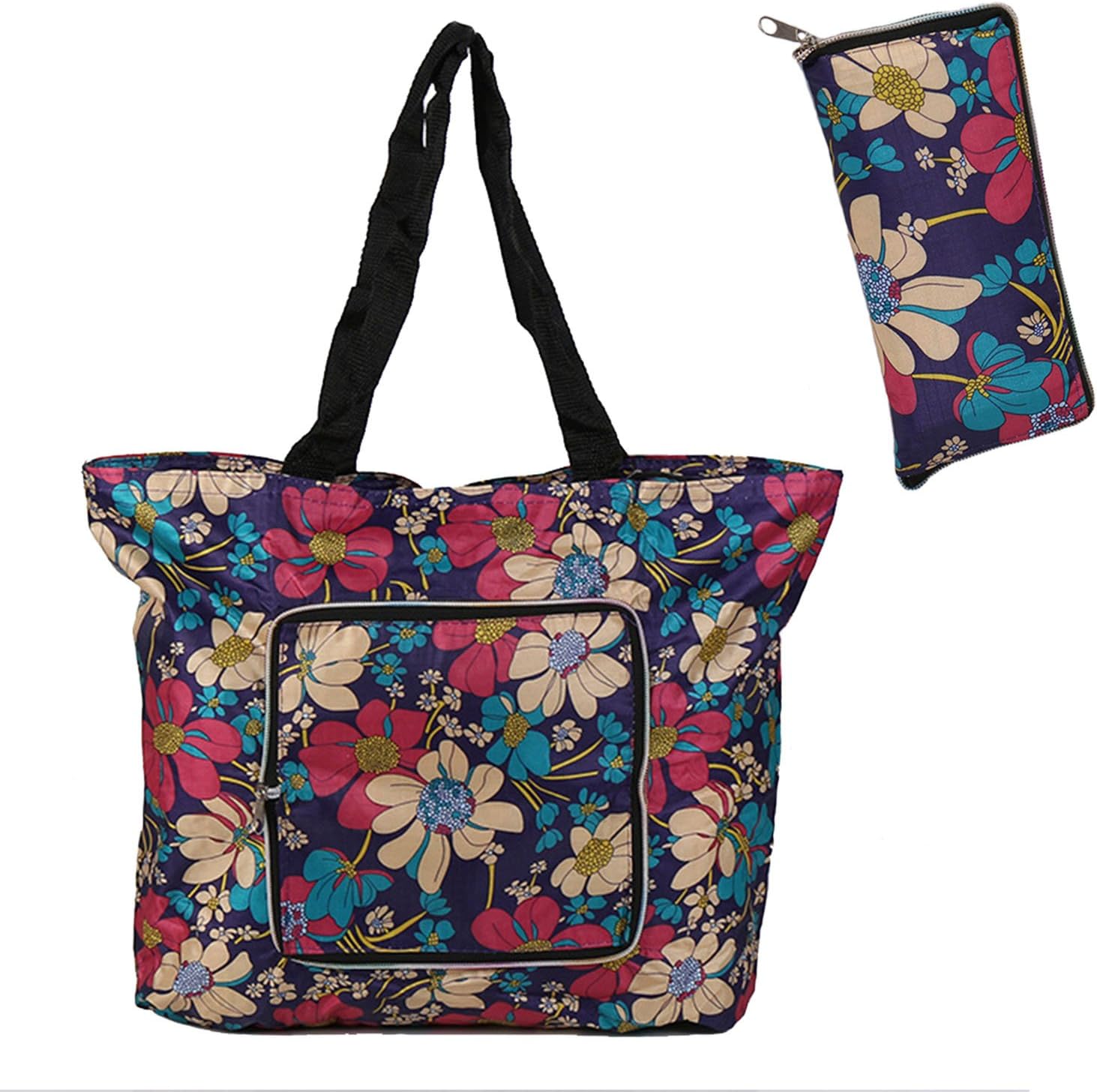 Auony Foldable Shopping Bag, Reusable Expandable Handy Shopping Grocery Tote Bags for Shopping Organizing