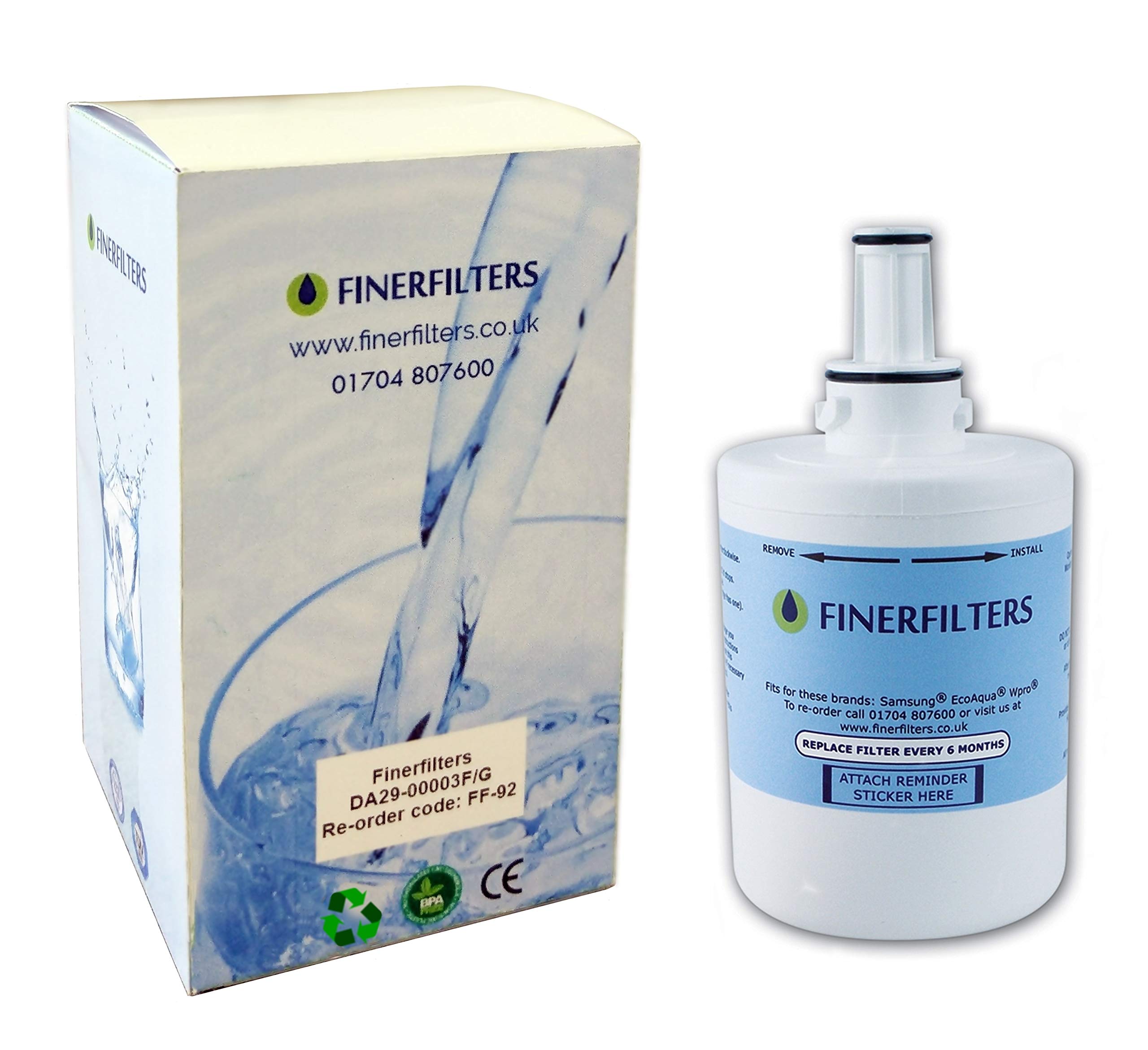 Finerfilters Compatible Aqua Pure Plus Fridge Water Filter DA29-00003 Fits B F Or G Version (Part Number FF-92)
