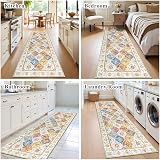 SHACOS 60x240 cm Hallway Runner Non Slip Floral Vintage Washable view 4