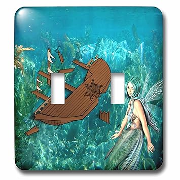 3d Rose Lsp 237470 2 Image Of Cartoon Shipwreck With Pretty Mermaid In Sea Double Toggle Switch Amazon In Home Improvement