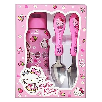Parteet Birthday Giftset for Kids with Bottle,Spoon and Fork(Car)