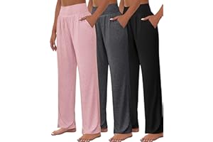 Neer 3 Pcs Women's Wide Leg Yoga Pant Comfy Loose Sweatpants High Waist Lounge Casual Athletic Pant Workout Joggers Pant