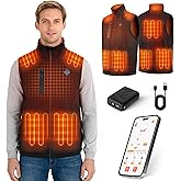 Starines Heated Vest for Men Women with APP Control & 7.4V 20000mAh Battery, 16H Lightweight Vest Hunting Valentine's Gifts