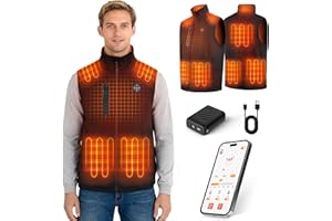 Starines Heated Vest for Men Women with APP Control & 7.4V 20000mAh Battery Pack, Winter Heating Vests Hiking Christmas Gifts