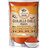 Guajillo Chile Powder Ground (4oz) &ndash; Natural and Premium. Great For Chili, Sauces, Stews, Salsa, Meat Rubs, Enchiladas, Mole and Tamales. Tangy Spicy-Sweet Flavor By Amazing Chiles and Spices