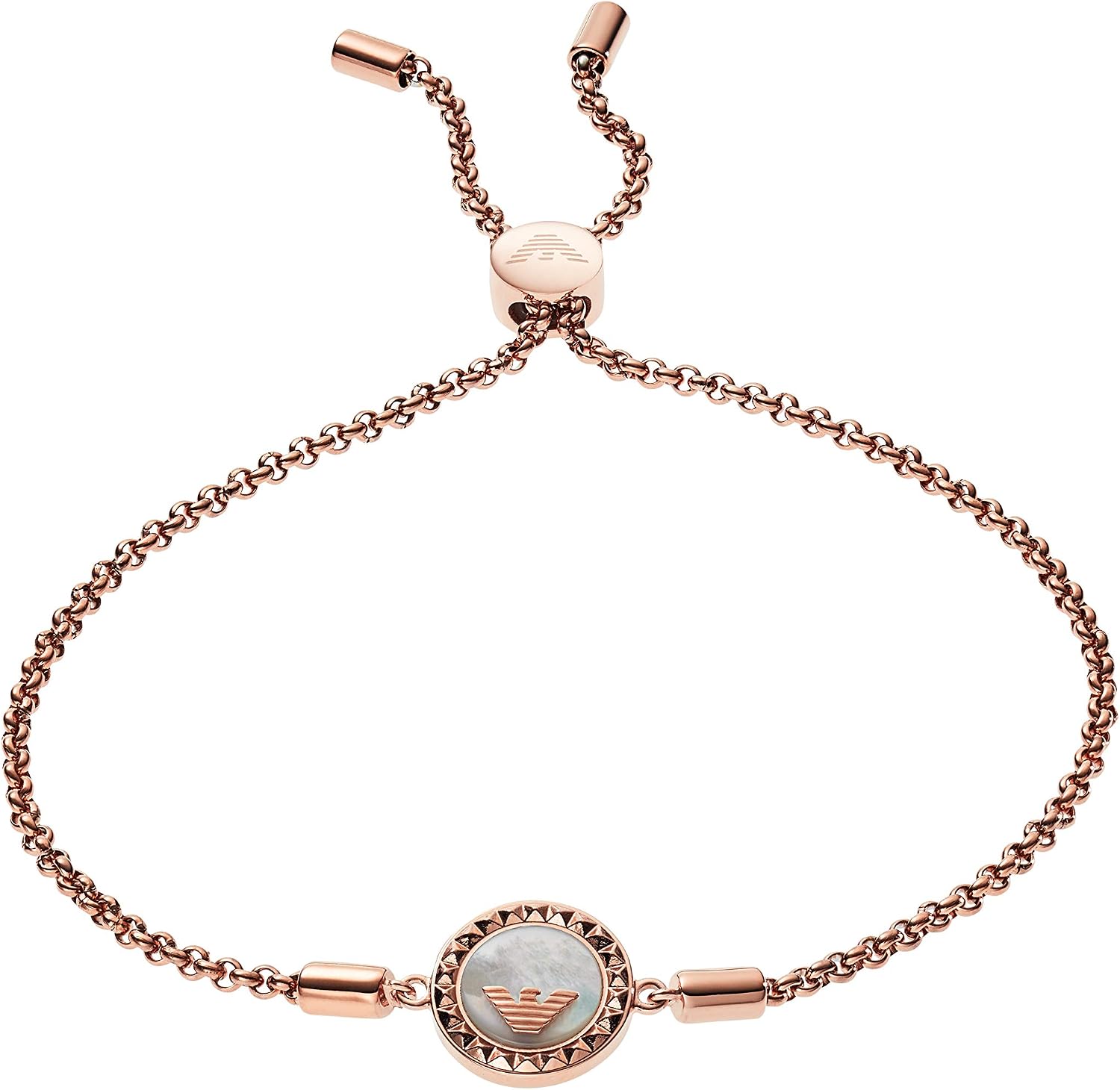 Emporio Armani Bracelet for Women Length: 165-235mm / Size: 12x12x3mm Rose Gold Stainless Steel Bracelet, EGS2568221
