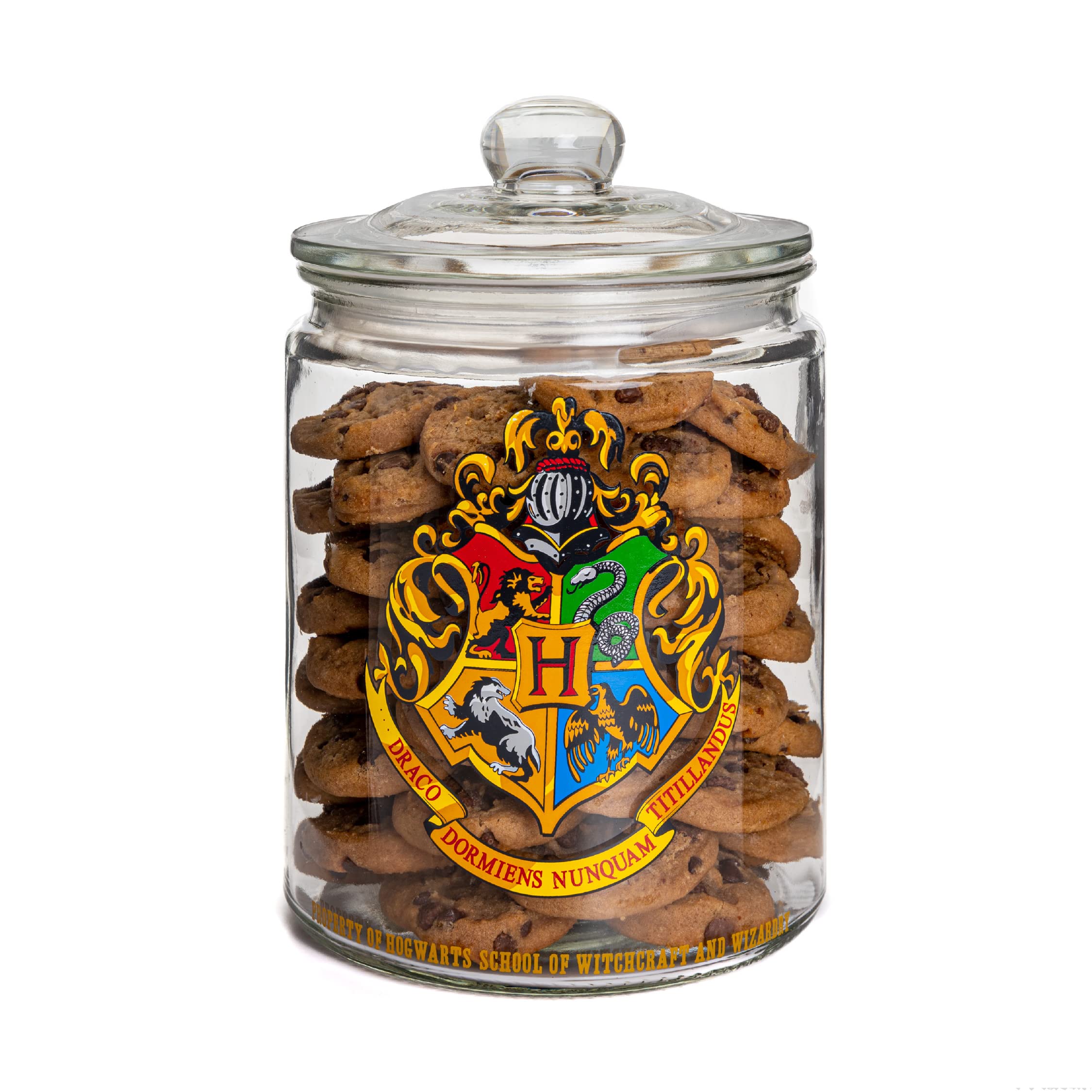 Paladone PP9118HP Harry Potter Hogwarts Glass Cookie Jar - Kitchen Accessory - Official Merchandise, Black