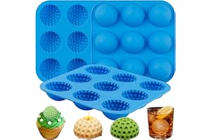 Sidosir 3 PCS Golf Ball Chocolate Silicone Molds for Cake Decorations, 9-Cavity Golf Ball for Ice, Candy, Hot Chocolate Bomb 