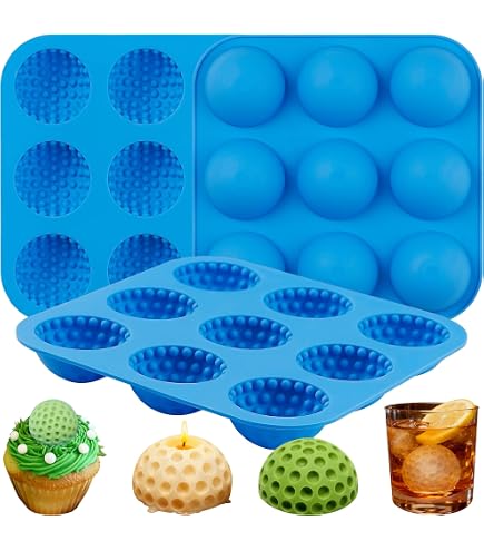 2 Moules à Chocolat En Silicone Forme Balle De Golf - 15 Cavités - Résistant Au Froid Et Chaud (-60°C à 240°C)