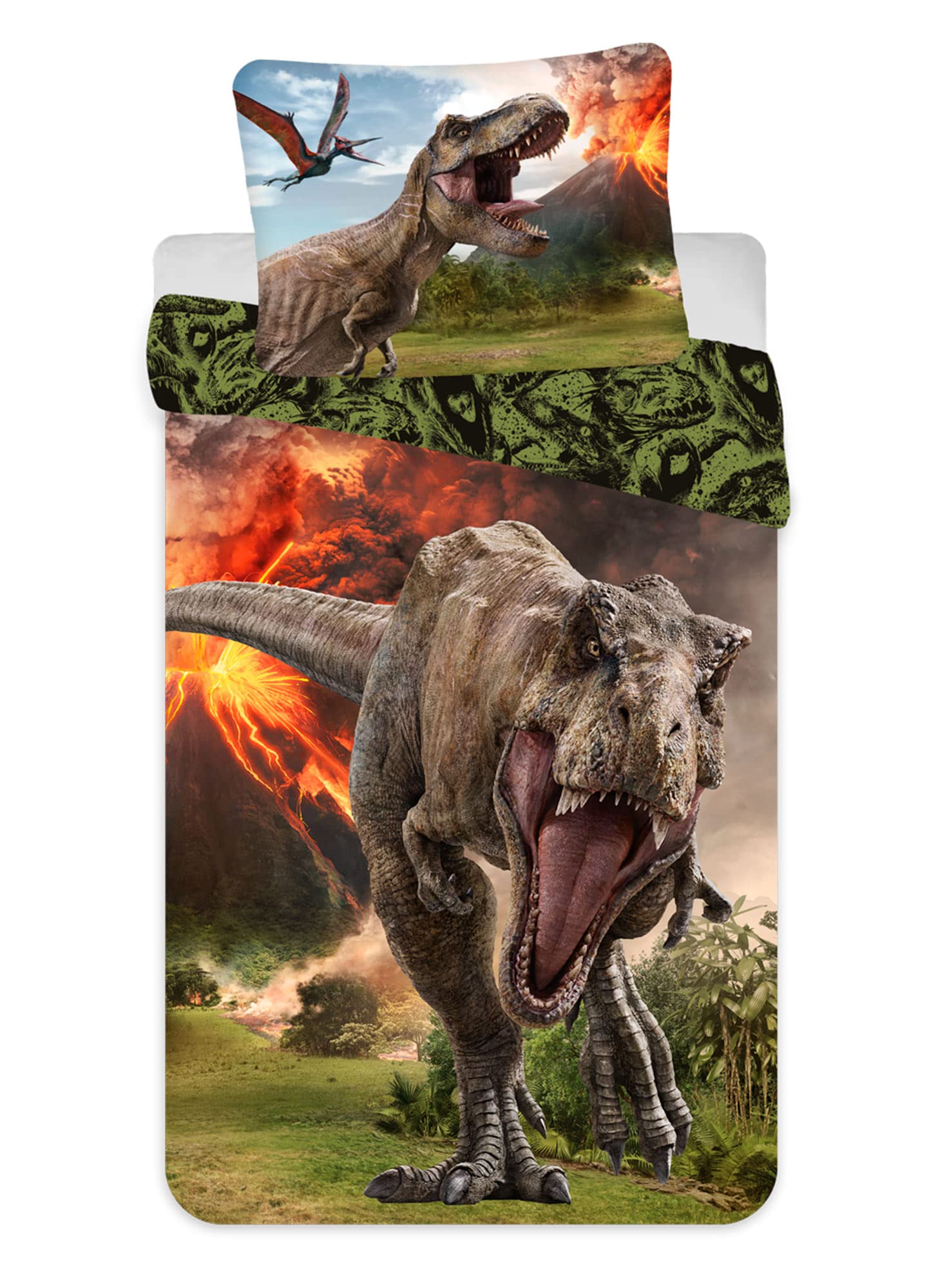 Jurassic World Volcano Dinosaur Bed Linen 140 x 200 cm + 70 x 90 cm