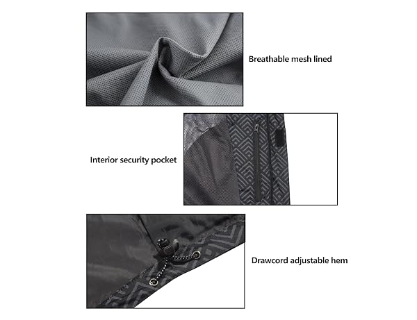 LITTLE DONKEY ANDY MEN’S WATERPROOF RAIN JACKET OUTDOOR LIGHTWEIGHT RAIN SHELL COAT GREY/BLACK XL