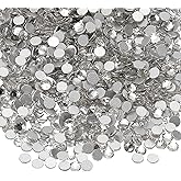 PATIKIL 4320Pcs SS6 Round Flatback Crystal 2.0-2.1mm Glass Rhinestones Gems Diamonds for DIY Crafts Clothes Shoes Nail Art Decoration, Clear