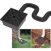 YOTODY Gutter Downspout Extensions,Catch Basin Low Profile Downspout Extender | No Deep Dig Catch Basin, Flexible Pipe Extension to 5.1ft, Protect House Foundation