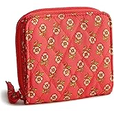 Vera Bradley Women's Premium Cotton Small Zip-Around Wallet, Peacoat, One Size