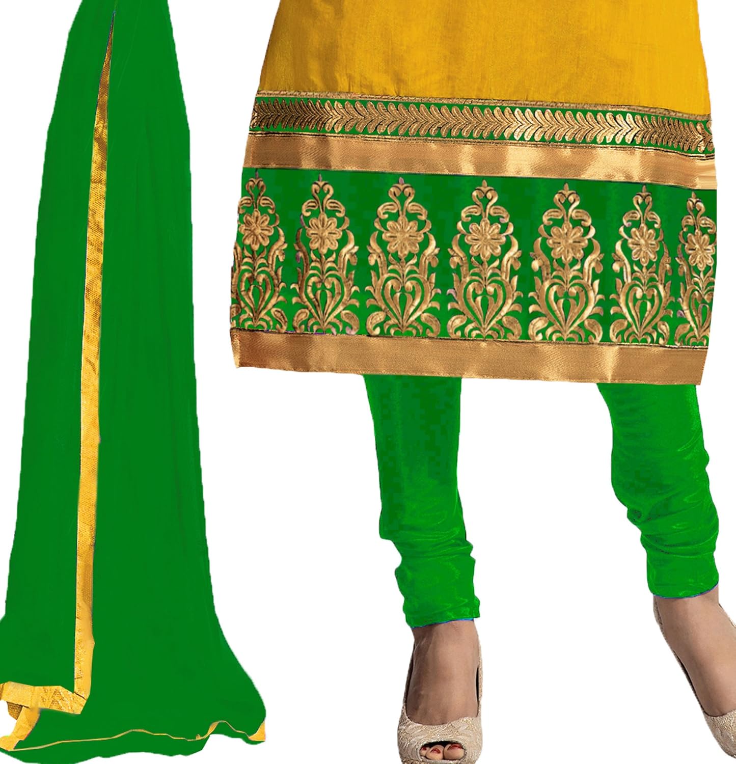 zombom women's cotton salwar suit dress material(zbmdfm107_yellow)