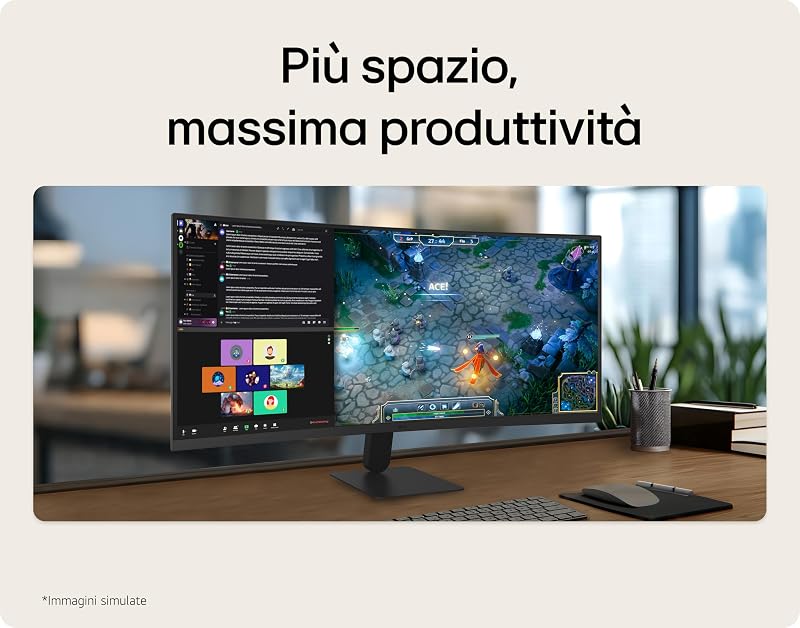 UltraWide 34U601B Monitor 34" WQHD 120Hz Curvo per lavoro e multitasking
