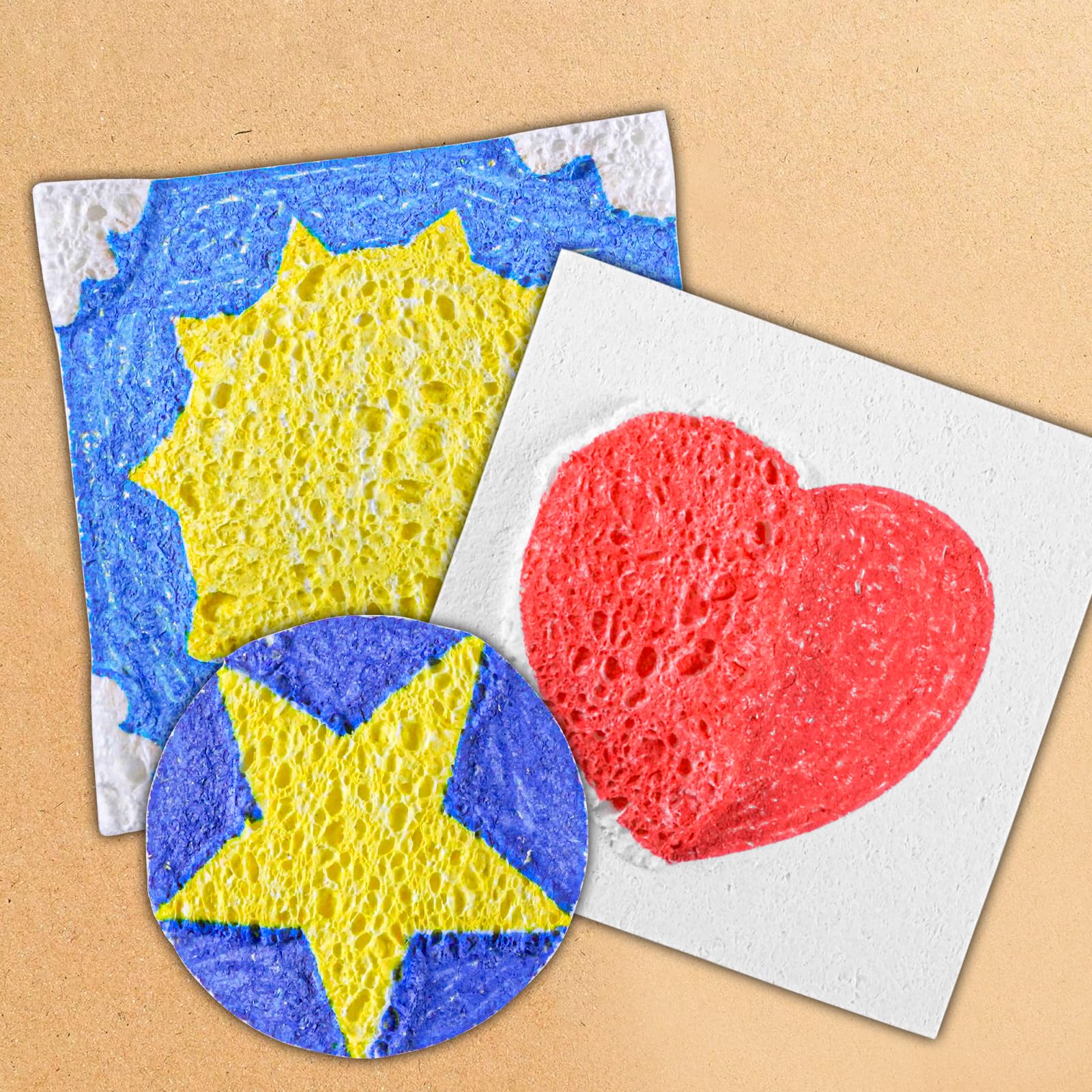 JHGCVX 20 Pcs Foam Texture Paper,Square & Round Foam Texture Blank Painting Paper,Coloring Puffy Texture Paper for Handmade Craft Supplies