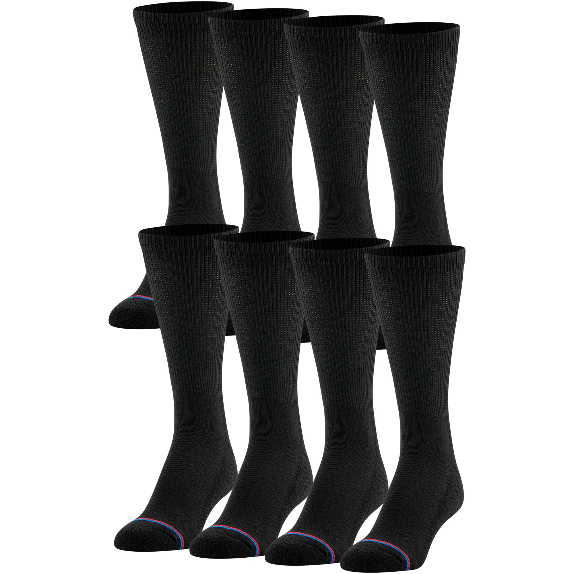 MediPeds Adult Crew Socks With Non-Binding Top and Cushion, Multipairs