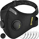 FIGHTECH Dust Mask – Reusable Face Mask with Carbon Filters and Air Valves for Woodworking, Construction, Moving