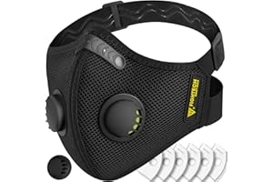 FIGHTECH Dust Mask – 3 SIZES - Reusable Face Mask with Carbon Filters and Air Valves for Woodworking, Construction, Moving