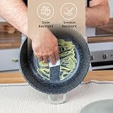 nuovva Casserole Dishes with Lid 4L 24cm Non Stick Oven Safe Grey view 8