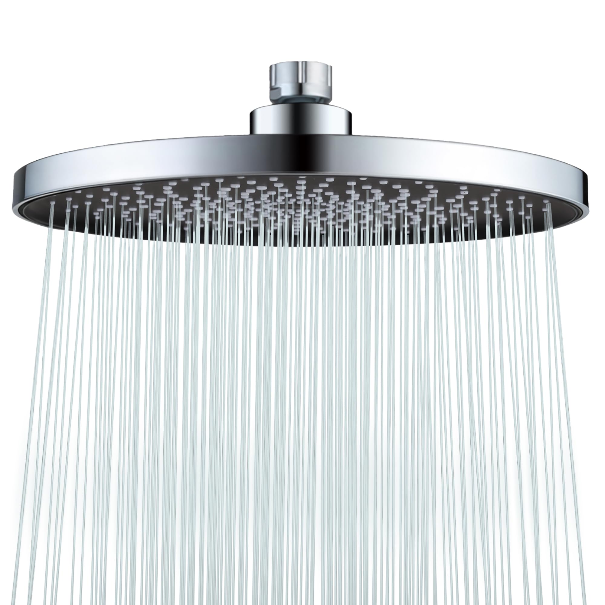 Rainfall Shower Head Fixed Showerhead 8.8-Inch Round Bathroom Rainhead Overhead Waterfall Shower Head with Adjustable Swivel Ball Joint | G1/2" Universal Fitting | ABS Chrome