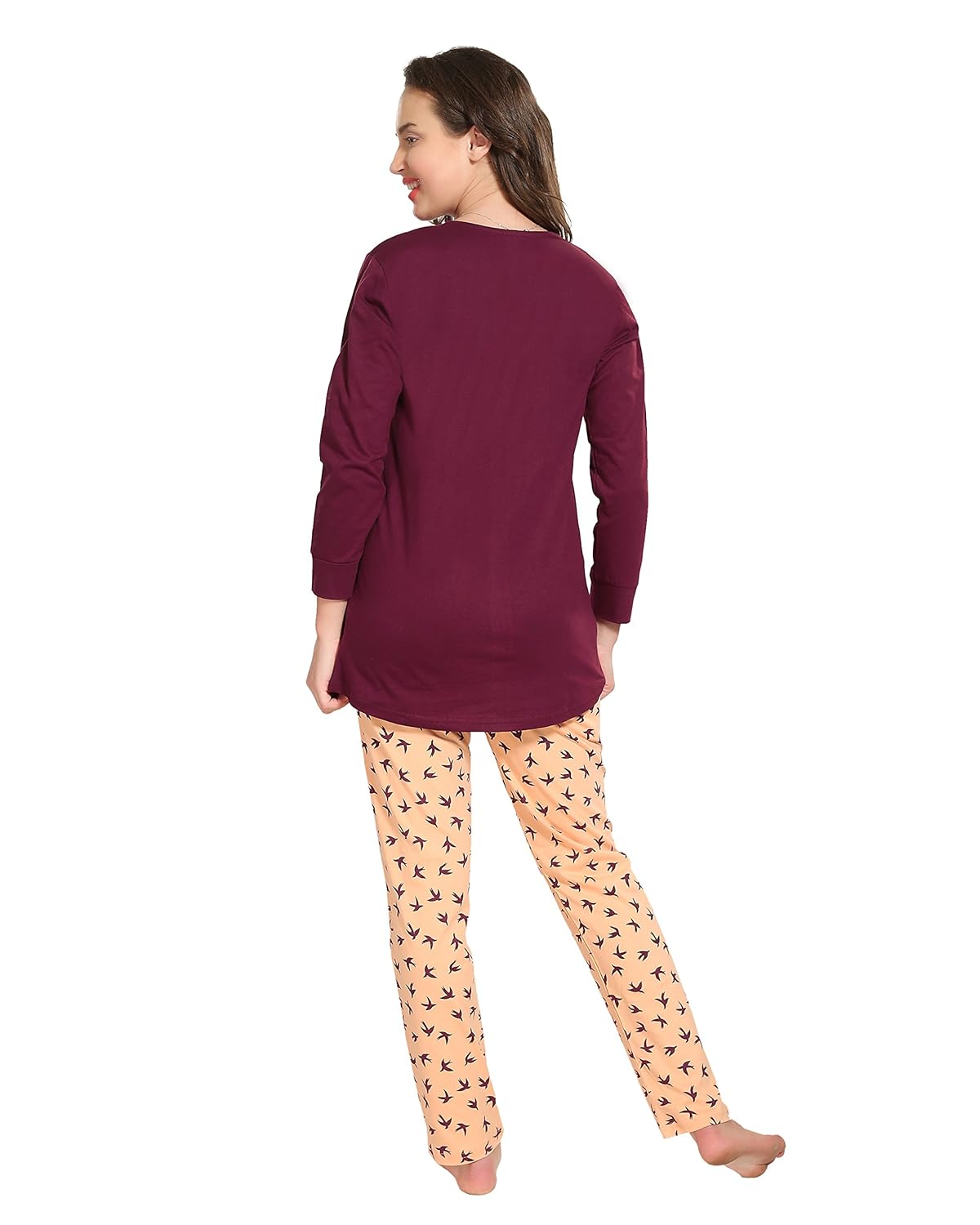 av2 women printed 3/4th sleeve top and pyjama nightwear set