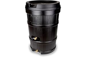 Mighty Tuff 48-Gallon Rain Barrel, Heavy-Duty Efficient Rain Water Collection Barrel with Brass Spout, Durable and Eco Rain Barrel for Sustainable Irrigation