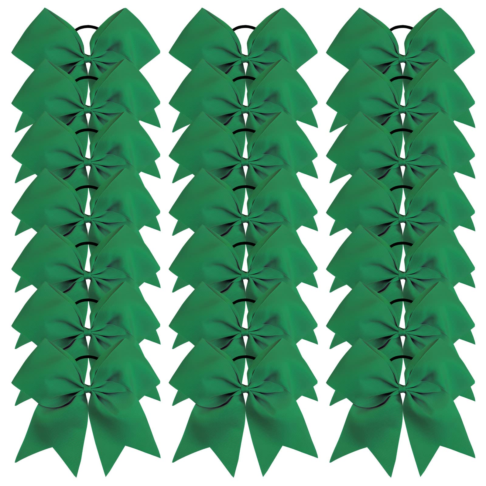 Photo 1 of Oaoleer 21PCS 8" Large Cheer Bows Forest Green Bows Jumbo Cheerleader Bow with Ponytail Holder Elastic Band Handmade for Cheerleading Teen Girls College Sports