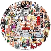 50pcs UFC Stickers for Adult, Cool Wrestling Sport Waterproof Vinyl Decal for Teen Notebook Laptop Water Bottle Skateboard Guitar Travel Case Phone Bike