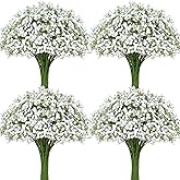 Waipfaru 30 Pcs Babys Breath Artificial Flowers, Baby Breath Flowers Artificial Bulk, Real Touch White Fake Flowers, Faux Babies Breath Gypsophila for Wedding Home Decor Floral Arrangement