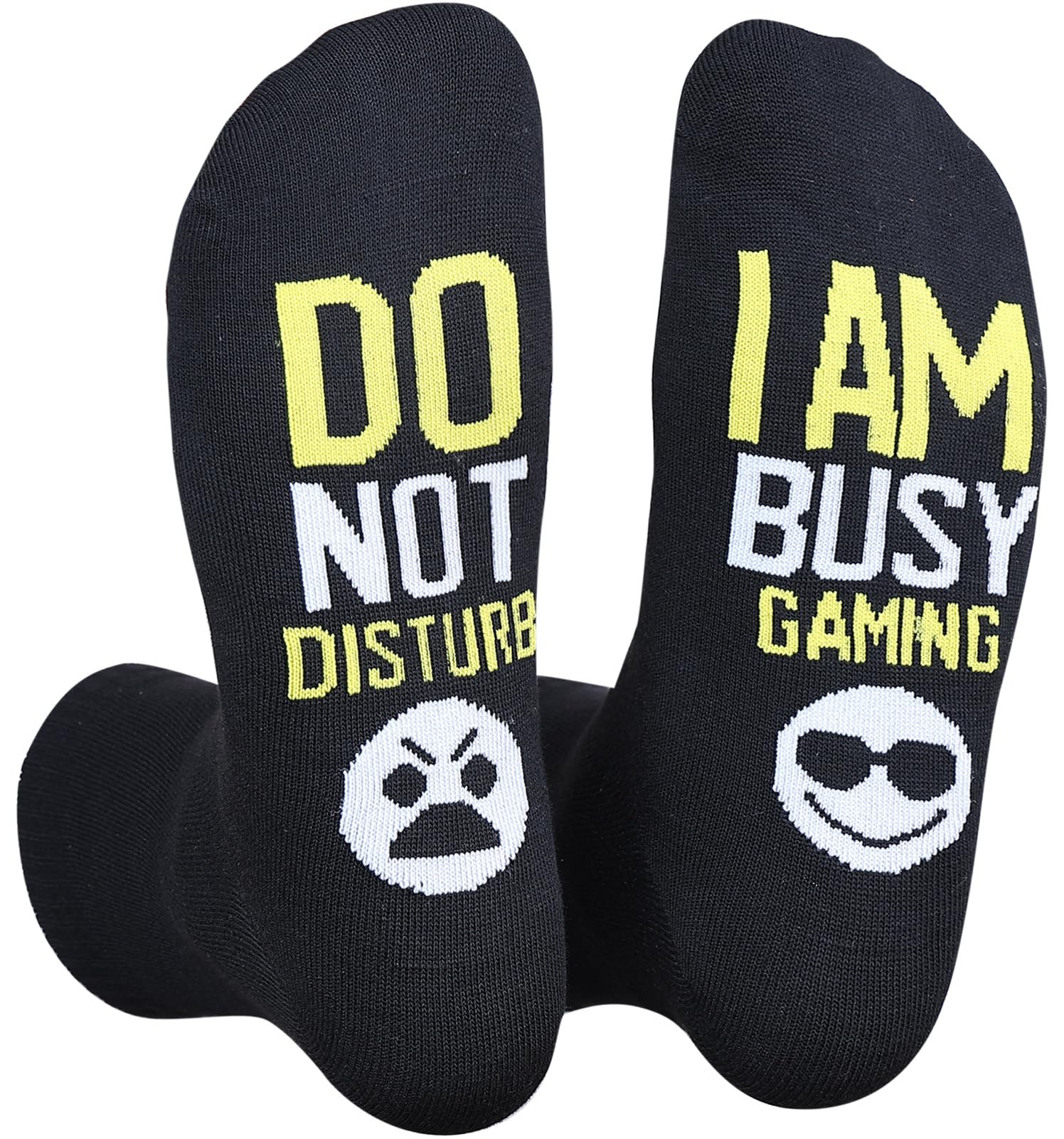 Himozoo Do Not disturb, I am Busy gaming Socks Luxury Cotton Novelty Socks - Perfect Gag Gift or Funny Birthday Present Idea (Yellow-Busing Gaming)