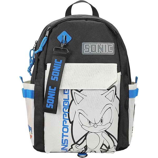 Sac Banane Sonic The Hedgehog Officiel - Sangle Ajustable, 2 Poches Zippées | Cadeau Gamer Enfant