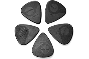 WINGO Guitar Picks with Grip Stamped, Non Slip Picks 5 Pack (073, 088, 1.0, 1.25, 1.5mm) for Acoustic Electric Guitar Bass- B