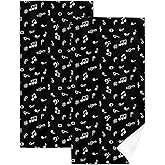 HIKENVIU Music Note Bathroom Decor Hand Towel Set of 2 Soft Absorbent Black Bath Towels for Bathroom Kitchen Home Gym Yoga Spa 14"x28" Decorative Towel