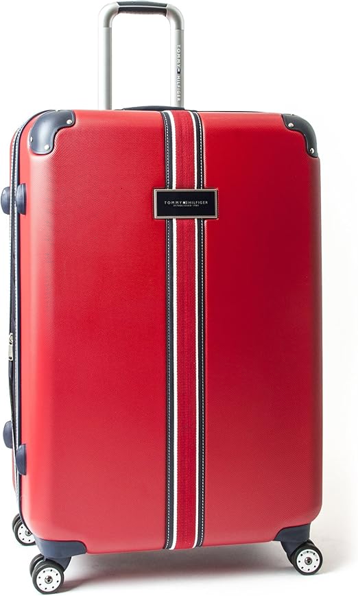 Tommy Hilfiger Classic Hardside 28" Expandable Spinner Suitcase, Red